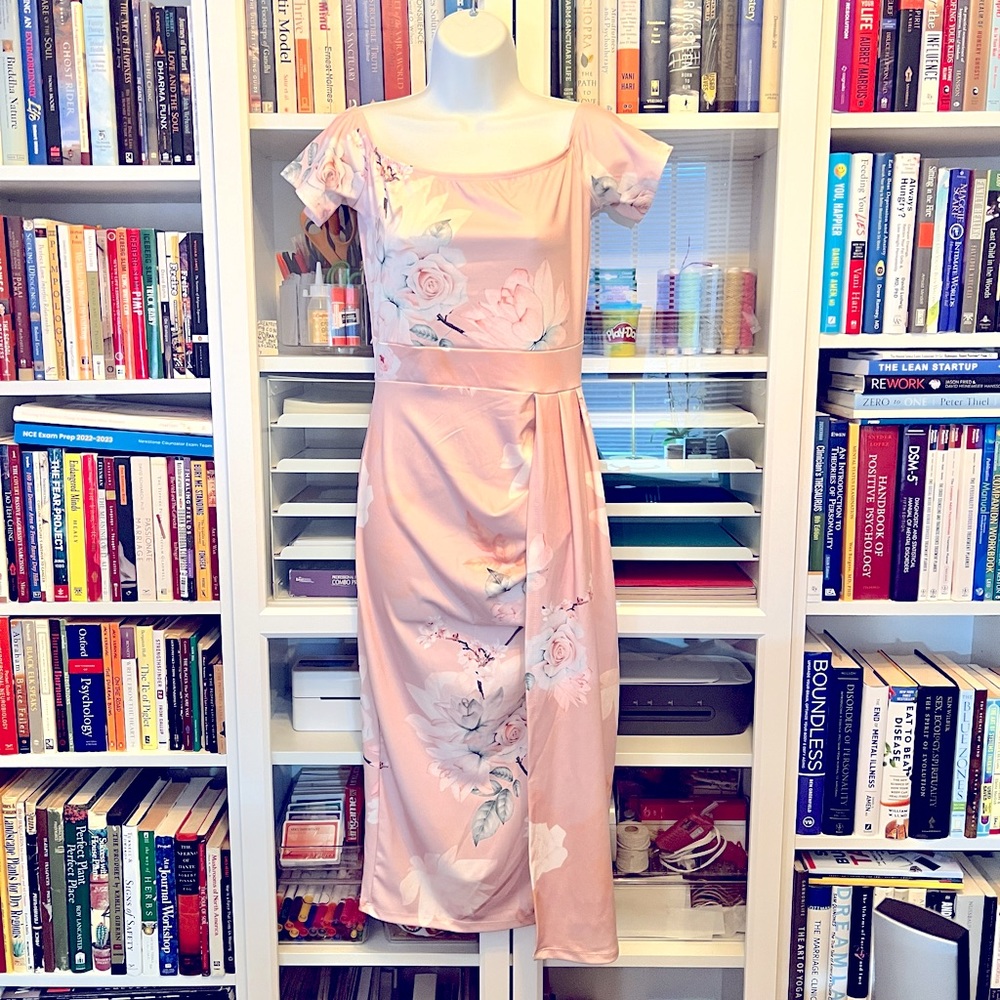 Pink Faux Wrap Dress